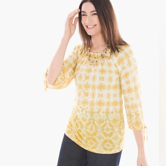 Chicos Tie-Dye Shibori Tunic - Picture 1 of 7